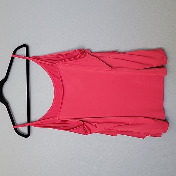 Lane Bryant 00's Vibe 26/28 embellished Bling tiered Frilly Ruffle Front tank - Picture 5 of 6